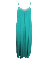 Beaded Neck Plain Maxi Dress